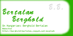 bertalan berghold business card